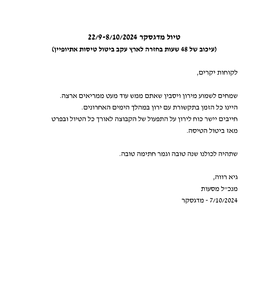 טיול מאורגן למדגסקר 22.9.24 בהדרכת ירון ויסבין